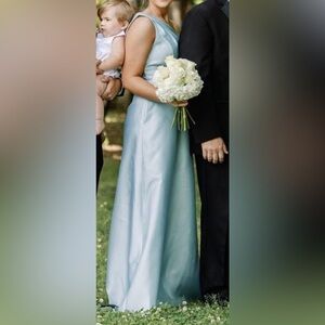 Dessy Collection One Shoulder Light Blue Dress